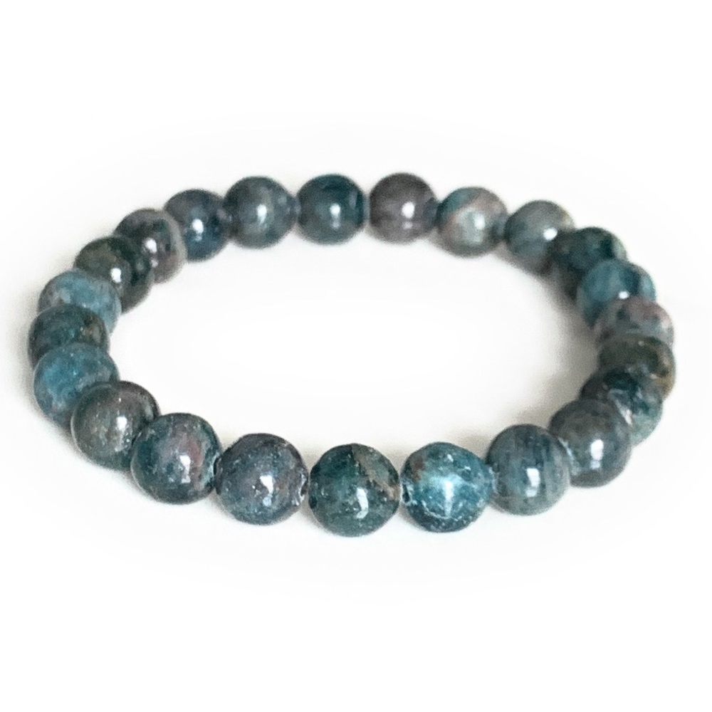 Pacific Blue Apatite Gemstone Bead Bracelet